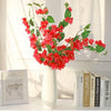 VRB Dec (Pack of 3 Artificial Bougainvillea Glabra Fake Plant Flowers for Home, Room,Office | Flowers for Vases | Decoration Items for Living Room (Without Pot) (Red - 3pcs)