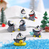 VRB Dec 6 Pcs Penguin Miniature Decor Items Set for Unique Gift,Home,Living Room,Office,Restaurant Decor,Showpiece,Perfect Valentine Decoration Items (Outdoor Penguin Miniature)