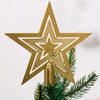 VRB Dec 1 pcs Christmas Tree Topper Star Golden for Tree Decorations - Xmas Decoration - Christmas Decorations Items for Home - Tree Decoration Items. (Star Design 1)