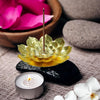 VRB Dec 4 Pcs Incense Burner, Incense Holder for Sticks, Lotus Incense agarbatti Stand Holder and Detachable Ash Catcher Agarbatti Stand for Puja Showpiece for Diwali/Pooja Decor (Gold)
