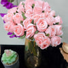 VRB Dec 1 Bunch 10 Heads Rose Bunch Dahlia Artifical Flower Bunc Fake Flowers for Gifting, Home, Office, Bedroom Decoration Items Flowers for vase (Without Vase Pot)