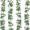VRB Dec 1 Pcs Artificial Flower Vine Garlands Hanging Artificial Flowers for Decoration Roses Garland (6 ft Long) Flowers Silk Roses for Wedding Decorations Diwali/Ganpati/Christmas. (White), 10 cm