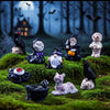 VRB Dec 10 Pcs Miniature Showpiece Set for Home Decor,Car Dashboard,Christmas,Valentine,Living Room,Gifts Figurines,Cake Decoration Items,Figurines for Home Decor. (10 Pcs Hell Ghost Miniatures)