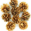 VRB Dec 24pcs Hanging Chritmas Ornaments for Christmas Decorations Items/Chritmas Tree/Decoration Items Hanging Accessories for Home, Office, Bedroom, Balcony (Golden Pine Cone - 24 Pcs)