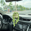 VRB Dec 1 Pcs Crochet Flower for car Dashboard Decoration Items,Car Hanging Crochet Flower,Sunflower Decoration for Car,Car Mirror Hanging Accessories, (Hanging Plants Crochet - 1 Pcs)
