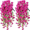 VRB Dec 2 Pcs Artificial Daisy Greenery Hanging Fern Plants Vines Fake Ivy Hanging Flowers Vine Wall Hanging for Home Decor,Wall,Balcony Decoration. (2, Pink Daisy Fern Hanging)