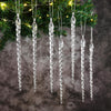 VRB Dec 24 Pcs Christmas Tree Crystal Decorations 13cm Acrylic Xmas Tree Icicle Hanging Ornaments,Hanging Decorations/Christmas Tree Decoration Items (24 Pcs - Curved Crystal Hanging)