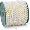 VRB DecTM 25 Mtrs Artificial Pearls Bead Moti Pearls Bead Chain for Jewellery Making, Beads for Bracelet Making, Resin Art,Beads, Crafting, Scrap Booking and Embroidery DIY Craft (8 MM, 5 MTR) , White