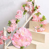 VRB Dec 2 Pcs Artificial Flowers Vine Silk Carnition Garland Fake (6 ft Long) Flowers Silk Roses Garland for Wedding Decorations Christmas Garden Wall Valentine Decoration (Light Pink)