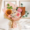 VRB Dec 1 Pcs Artificial Sunflower Teddy Crochet Flower Bouquet/Artificial Flowers Bunch/Crochet Flowers/Gift for Girls Home Decor,Gifting,etc. (Big Pink Sunflower Crochet Bouquet)