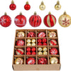 VRB Dec 44 Pcs Christmas Balls Ornaments Shatterproof Gold Xmas Trees Parties Decorations Balls for Holiday Wedding Party Decoration,with Hanging Hole (44 Pcs Design 2