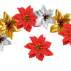 VRB Dec 36 pcs Christmas Poinsettias Red/Gold Velvet Decorative Artificial Flowers Christmas Flowers of Velvet Decorations Items/Tree/Decoration Items (36 Pcs MIX Poinstea )