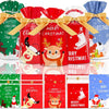 VRB Dec 40 Pcs Christmas Return Gift Bags - Christmas Potli Bag - Goodie Bag for Return gifts - gift pouches for return gifts - guddy bags (40 Pcs Ribbon Potli Mix Design