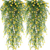 VRB Dec 2 Pcs Artificial Dry Baby's Breath Greenery Hanging Plants Vines Fake Ivy Hanging Flowers Vine Wall Hanging for Home Decor,Wall,Balcony Decoration. (2, Yellow Euclyptus Fern Hanging)