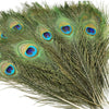 VRB Dec 100Pcs Real Natural Peacock Peacock Feather Original Feathers 10-12 inch for DIY Craft Floral Arrangements,Wedding,Home and Party Decorations Feathers