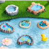 VRB Dec 6 Pcs pond set Miniature Decor Items Set For Unique Gift,Home,Living Room,Office,Restaurant Decor,Military Showpiece,Perfect Valentine Decoration Items