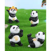 VRB Dec 4 Pcs Panda Miniature Decor Items Set for Unique Gift,Home,Living Room,Office,Restaurant Decor,Showpiece,Perfect Valentine Decoration Items (Kungfu Panda Miniature)