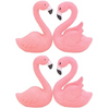 VRB Dec 4 Pcs Miniature Showpiece Set for Home Decor, car Dashboard,Valentine,Living Room,Gifts Figurines,Cake Decoration Items,Figurines for Home Decor. (4Pcs Pink Flamingo Miniature)