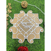 VRB Dec 3 Pcs Reusable Wooden Base and Rangoli Template mat Rangoli Mats for Home Decoration,Home Decorative Diya, Diwali Gift Diya,Deepak, Candles, Home Decoration. (Design 4)