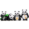 VRB Dec 4 Pcs Panda Miniature Decor Items Set for Unique Gift,Home,Living Room,Office,Restaurant Decor,Showpiece,Perfect Valentine Decoration Items (Lifestyle Panda Miniature)