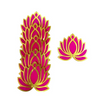VRB Dec 6 Pcs Reusable Wooden Base and Rangoli Template mat Rangoli Mats for Home Decoration,Home Decorative Diya, Diwali Gift Diya,Deepak, Candles, Home Decoration. (Lotus Cutout Pink - 6 Units)