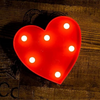 VRB Dec plastic 1 Pcs Led Marquee Alphabet Letters Light Sign For Home/Kitchen Decoratrion Decor Walls Hanging Birthday Party Light And Wall Lamp (Heart, Heart Shape,Red)