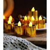 VRB Dec 24 Pcs Acrylic Flameless & Smokeless Decorative Candles Led Tea Light Candle Perfect for Gifting, Home, Birthday, Diwali, Christmas,Decorative Candles,Birthday (Metallic Golden)