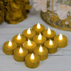 VRB Dec 24 Pcs Acrylic Flameless & Smokeless Decorative Candles Led Tea Light Candle Perfect for Gifting, Home, Birthday, Diwali, Christmas,Decorative Candles,Birthday (Glitter Gold)