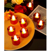 VRB Dec 24 Pcs Acrylic Flameless & Smokeless Decorative Candles Led Tea Light Candle Perfect for Gifting, Home, Birthday, Diwali, Christmas,Decorative Candles,Birthday (Metallic Red)