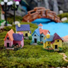 VRB Dec 4 Pcs Miniature Showpiece Set for Home Decor, car Dashboard,Valentine,Living Room,Gifts Figurines,Cake Decoration Items,Figurines for Home Decor. (4 Pcs House Miniature)