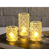 VRB Dec 3pcs Pillar Candles Acrylic Flameless & Smokeless Decorative Candles Led Tea Light Candle Perfect for Gifting, Home,Diwali, Christmas,Decorative Candles,Birthday (Model - 3)