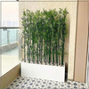 VRB Dec 10 pcs Artificial Bamboo Tree Plant Leaves Sticks Original Bamboo and Polyester Without Pots (Approx Height : 5 Feet Each) (Pot NOT Included) (Pack of 10 PCS), green.