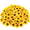 VRB Dec 100 pcs Sunflower Artificial Flowers for Decoration,Artificial Flower,Flowers for Hair Styling,Flowers for Pooja,Plastic Flowers for Home Decor,Diwali,Christmas,Floating Flowers. (100 Pcs)