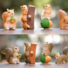 VRB Dec 4 Pcs Miniature Showpiece Set for Home Decor, car Dashboard,Valentine,Living Room,Gifts Figurines,Cake Decoration Items,Figurines for Home Decor. (4 Pcs Squirrel Miniature)