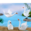 VRB Dec 4 Pcs Miniature Showpiece Set for Home Decor, car Dashboard,Valentine,Living Room,Gifts Figurines,Cake Decoration Items,Figurines for Home Decor. (4Pcs White Swan Miniature)