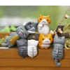 VRB Dec 6 Pcs Miniature Showpiece Set for Home Decor, car Dashboard,Valentine,Living Room,Gifts Figurines,Cake Decoration Items,Figurines for Home Decor. (6 Pcs Lazyy Cat Miniature)