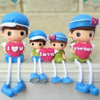 VRB Dec 4 pcs Hanging Legs Showpiece Cute Boy & Girl,Toy Cute Couple Figurines/Leg Hanging Dolls for Home Decor/Decorative Items for Home Decor,Valentine Gift for Girlfriend,Boyfriend (Model - 05)