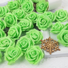 VRB Dec™ Artificial Big Foam Rose Fake Foam Water Floating Flowers for Pooja Thali, Festival and Events, Home, Table, Badroom, Pooja Room, Diwali Decoration and DIY Craft (Green, 24)