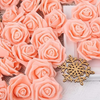 VRB Dec™ Artificial Big Foam Rose Fake Foam Water Floating Flowers for Pooja Thali, Festival and Events, Home, Table, Badroom, Pooja Room, Diwali Decoration and DIY Craft (Peach, 24)