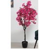 VRB Dec 1 Pcs Artificial Plants with Pot Plants Leaves Tree Tropical Bougainvillea Faux Areca Plants Indoor Real Touch Monstera,Banana Plant for Home/Decor (Artificial Bougainvillea Plant with Pot)