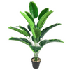 VRB Dec 1 Pcs Artificial Banana Plants with Pot Plants Leaves Tree Tropical 12 Palm Leaves Faux Areca Palm Plants Indoor Real Touch Monstera Plant for Home/Decor
