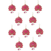 VRB Dec 6 Pcs Reusable Wooden Base and Rangoli Template mat Rangoli Mats for Home Decoration,Home Decorative Diya, Diwali Gift Diya,Deepak, Candles, Home Decoration. (Lotus Hanging Pink - 6 Pcs)