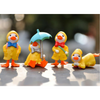 VRB Dec 4 Pcs Miniature Showpiece Set for Home Decor,Car Dashboard,Valentine,Living Room,Gifts Figurines,Cake Decoration Items,Figurines for Home Decor. (4 Pcs Duck Umbrella Miniature)