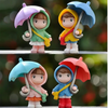 VRB Dec 4 Pcs Miniature Showpiece Set for Home Decor,Car Dashboard,Valentine,Living Room,Gifts Figurines,Cake Decoration Items,Figurines for Home Decor. (4 Pcs Open Umbrella Miniature)