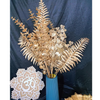 VRB Dec 4 Pcs Artificial Eucalyptus Gingko Leaves Fern Faux Flowers Fake Flower for Diwali/Christmas/Home,Office Corner,Bedroom,Balcony,Decor,Restaurant Decor and Craft (4 Pcs Golden Set)