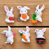 VRB Dec 6 Pcs Miniature Showpiece Set for Home Decor,Car Dashboard,Valentine,Living Room,Gifts Figurines,Cake Decoration Items,Figurines for Home Decor. (6 Pcs Rabbit Set)
