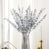 VRB Dec 4 Pcs Artificial Eucalyptus Gingko Leaves Fern Faux Flowers Fake Flower for Diwali/Christmas/Home,Office Corner,Bedroom,Balcony,Decor,Restaurant Decor and Craft (4 Pcs Silver Euclyptus Set)