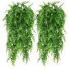VRB Dec 2pcs Artificial Greenery Ferns Plants Vines Hanging Flowers Needle Wall Hanging For Home Decor Door Wall Balcony Decoration Party Festival Craft (Grass Fern)