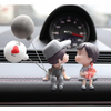 VRB Dec 2 Set of Car Dashboard Decoration Items/car Decor Accessories for Dashboard,Miniature Toys,Car Dashboard Interior Decoration Accessories for Car,SUV,etc. (CoupleMiniature with Ballon - 1 Set)