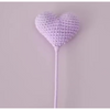 VRB Dec 1 Pcs Crochet Flowers Artificial Heart for Valentine,Bouquet,Office Desk,Table Decor,Home Decoration, Office,Decor,Bedroom, Christmas Decor (Purple Heart Stick)